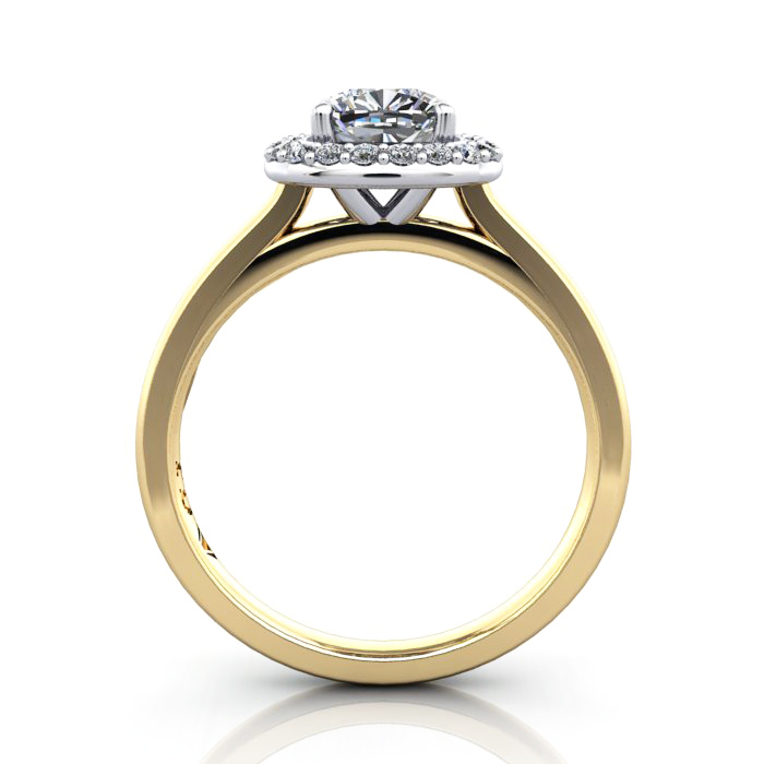 Cushion Engagement Ring Yellow Gold, RH1, TF Cushion Engagement Ring Yellow Gold, RH1, TF
