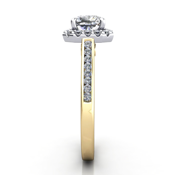 Cushion Engagement Ring, Yellow Gold, RH4, SV