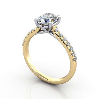 Diamond Solitaire RSA44 Oval Yellow 3D