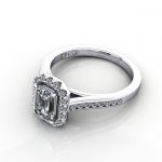Emerald Engagement Ring, Platinum, RH4, LF