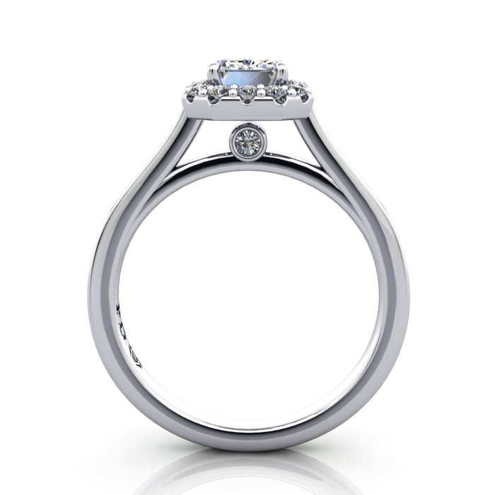 Emerald Engagement Ring, Platinum, RH4, TF