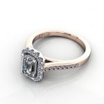 Emerald Engagement Ring, Rose Gold, RH4, LF