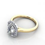 Emerald Engagement Ring, Yellow Gold. RH1, LF Emerald Engagement Ring, Yellow Gold. RH1, LF