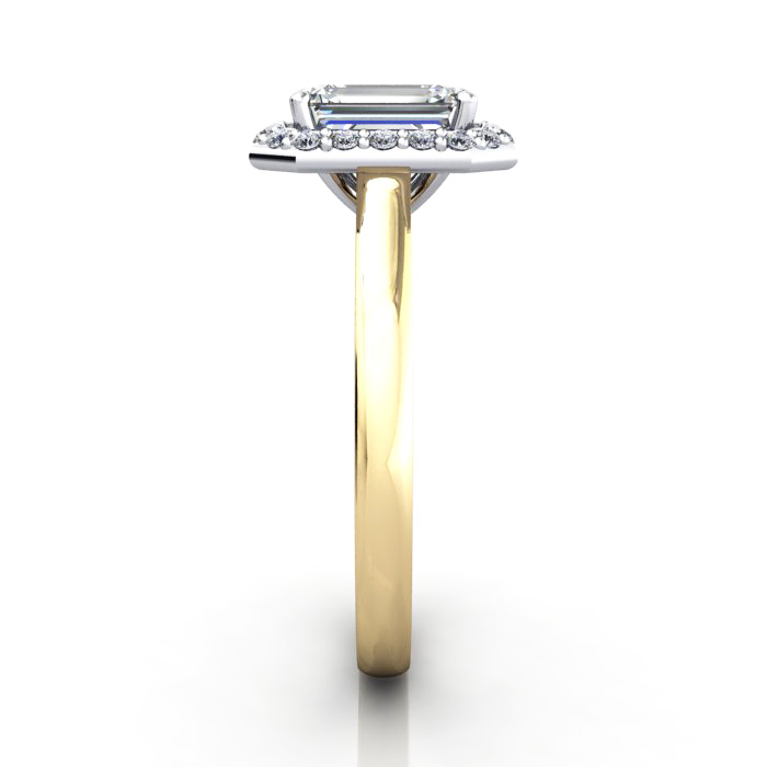 Emerald Engagement Ring, Yellow Gold. RH1, SV Emerald Engagement Ring, Yellow Gold. RH1, SV