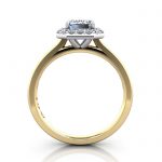 Emerald Engagement Ring, Yellow Gold. RH1, TF Emerald Engagement Ring, Yellow Gold. RH1, TF