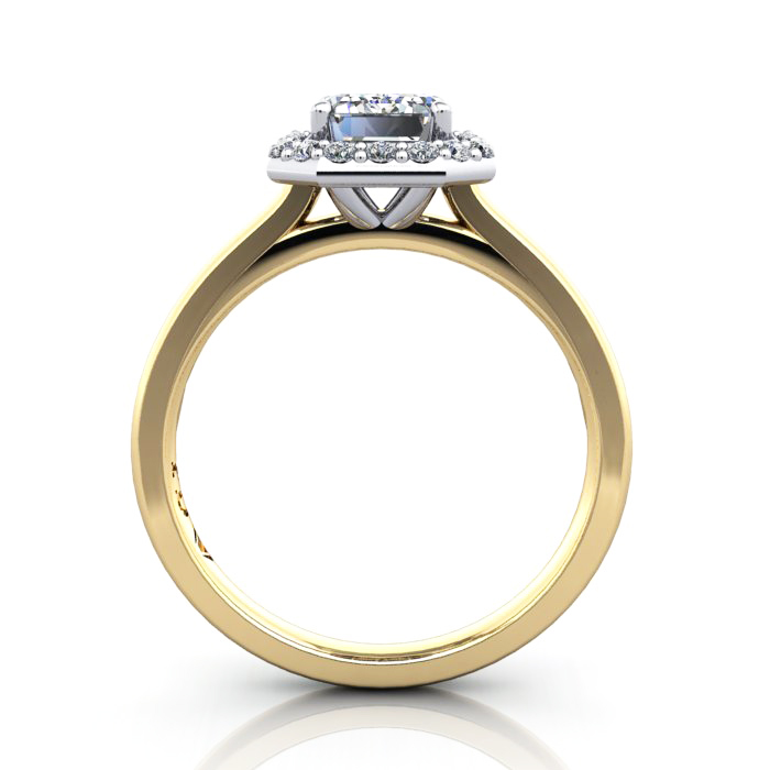 Emerald Engagement Ring, Yellow Gold. RH1, TF Emerald Engagement Ring, Yellow Gold. RH1, TF