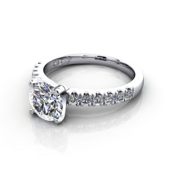 Engagement Ring, Platinum, Round Brilliant cut diamond, RSA4, LF