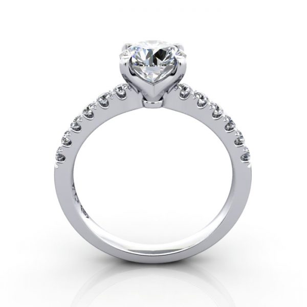Engagement Ring, Platinum, Round Brilliant cut diamond, RSA4, TF