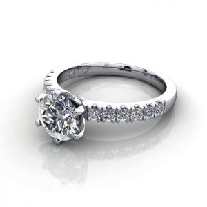 Engagement Ring, Platinum, Round, RSA6, LF