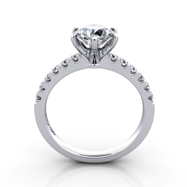 Engagement Ring, Platinum, Round, RSA6, TF