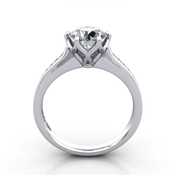 Engagement Ring, Platinum, Round diamond, RSA3, TF