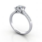 Engagement Ring, Princess Cut, RSA2, Platinum, 3D