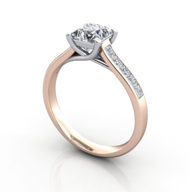 Engagement Ring, Princess Cut, RSA2, Rose Gold, 3D