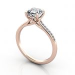 Engagement Ring, Rose Gold, Asscher Cut Diamond, 3D, Thumbnail