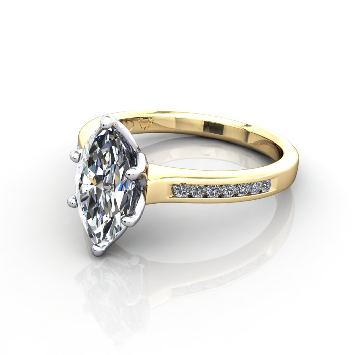 Engagement Ring, YG, Marquise cut diamond, RSA3, LF