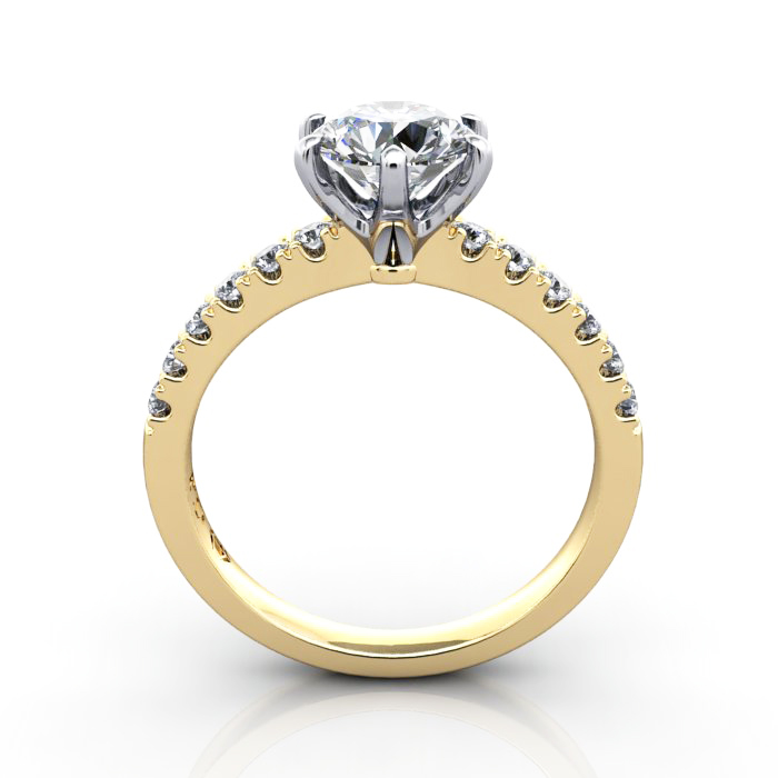 Engagement Ring, YG, Round, RSA6, TF Engagement Ring, YG, Round, RSA6, TF