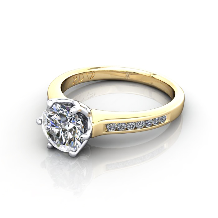 Engagement Ring, YG, Round diamond, RSA3, LF