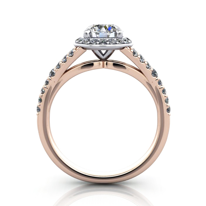 Halo Diamond Ring, RH3, Round, Rose, TF