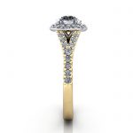 Halo Diamond Ring, RH3, Round, Yellow, SV
