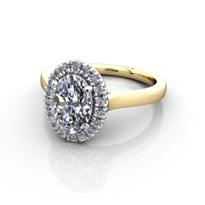 Halo Diamond Ring YG - LF RH8