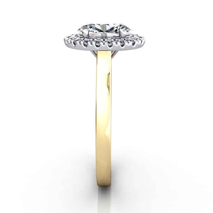 Halo Diamond Ring YG - SV RH8