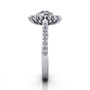 Halo Engagement Ring, Platinum, RH2. SV