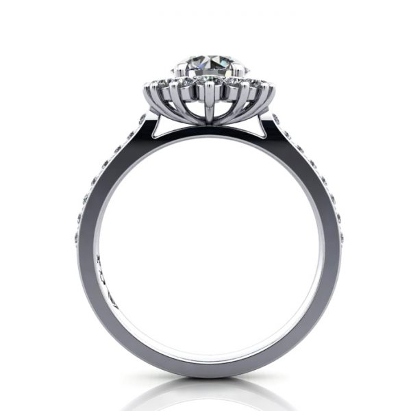 Halo Engagement Ring, Platinum, RH2. TF