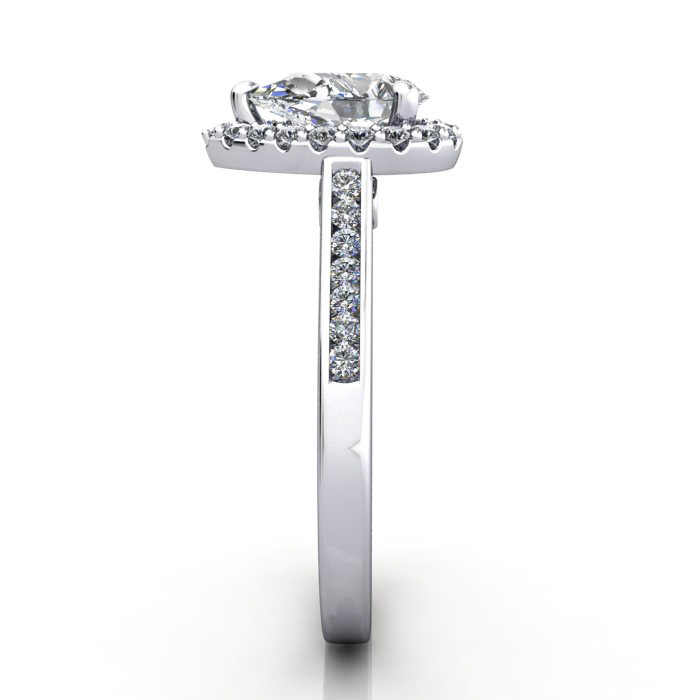 Halo Engagement Ring, Platinum, RH4, SV Halo Engagement Ring, Platinum, RH4, SV