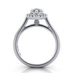 Halo Engagement Ring, Platinum, RH4, TF Halo Engagement Ring, Platinum, RH4, TF
