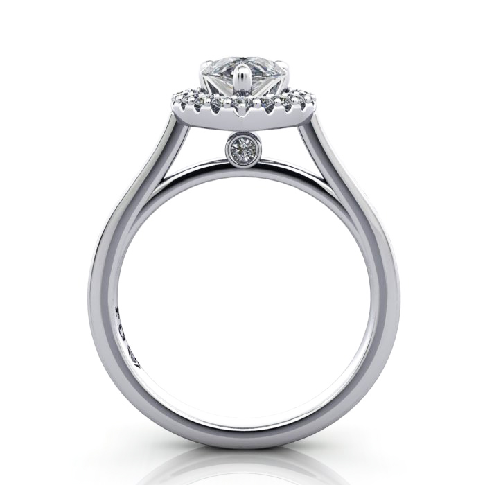 Halo Engagement Ring, Platinum, RH4, TF Halo Engagement Ring, Platinum, RH4, TF