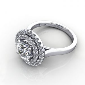 Halo Engagement Ring, Platinum, RH5, LF
