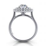 Halo Engagement Ring, Platinum, RH5, TF Halo Engagement Ring, Platinum, RH5, TF