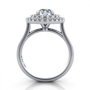 Halo Engagement Ring, Platinum, RH5, TF