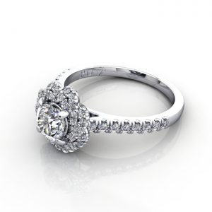 Halo Engagement Ring, Platnium, RH7, LF