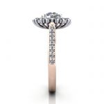 Halo Engagement Ring, Rose Gold, RH2. SV