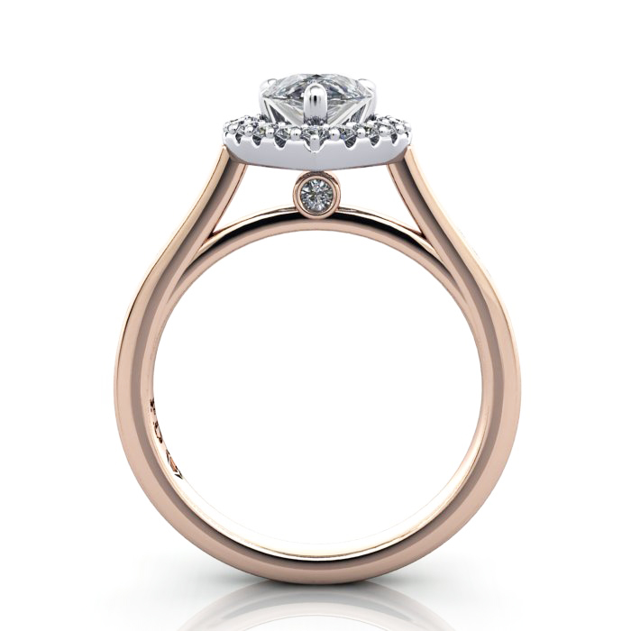 Halo Engagement Ring, Rose Gold, RH4, TF Halo Engagement Ring, Rose Gold, RH4, TF