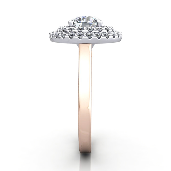 Halo Engagement Ring, Rose Gold, RH5, SV Halo Engagement Ring, Rose Gold, RH5, SV