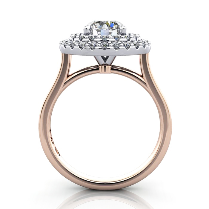 Halo Engagement Ring, Rose Gold, RH5, TF Halo Engagement Ring, Rose Gold, RH5, TF