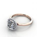 Halo Engagement Ring, Rose Gold, RH6, LF