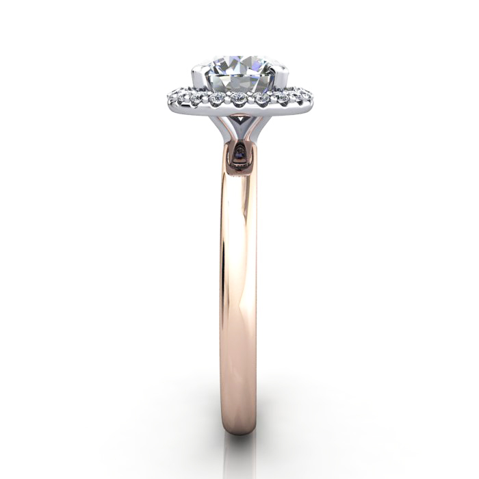 Halo Engagement Ring, Rose Gold, RH6, SV