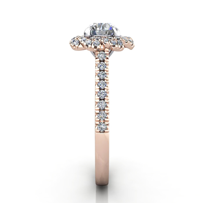 Halo Engagement Ring, Rose Gold, RH7, SV Halo Engagement Ring, Rose Gold, RH7, SV