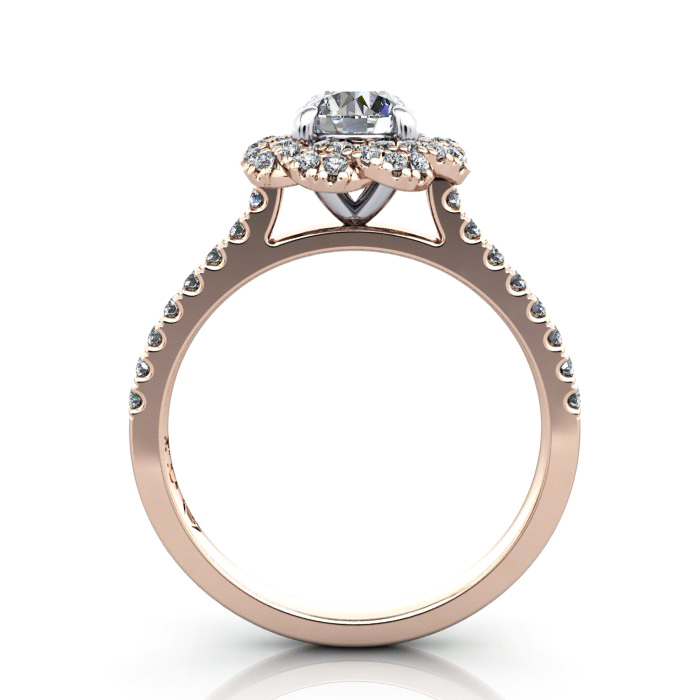 Halo Engagement Ring, Rose Gold, RH7, TF Halo Engagement Ring, Rose Gold, RH7, TF