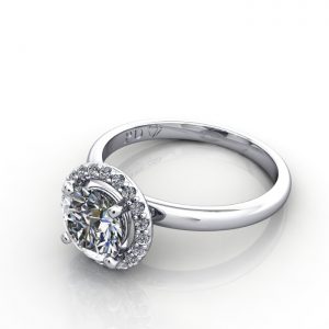 Halo Engagement Ring, White Gold, RH6, LF