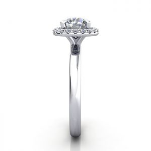 Halo Engagement Ring, White Gold, RH6, SV