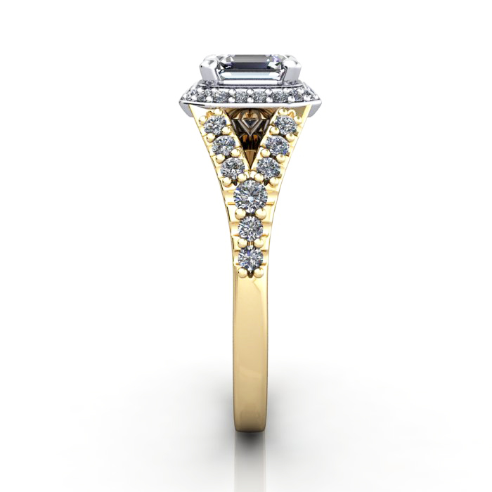 Halo Engagement Ring, YG, RH3.SV