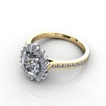 Halo Engagement Ring, Yellow Gold, RH2. LF