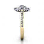 Halo Engagement Ring, Yellow Gold, RH2. SV