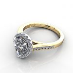 Halo Engagement Ring, Yellow Gold, RH4, LF Halo Engagement Ring, Yellow Gold, RH4, LF