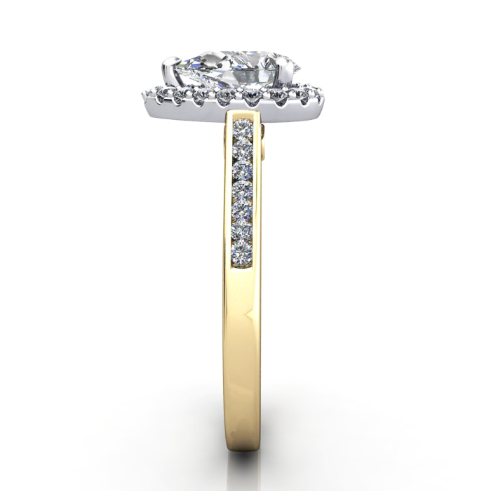 Halo Engagement Ring, Yellow Gold, RH4, SV Halo Engagement Ring, Yellow Gold, RH4, SV