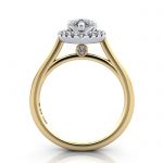 Halo Engagement Ring, Yellow Gold, RH4, TF Halo Engagement Ring, Yellow Gold, RH4, TF